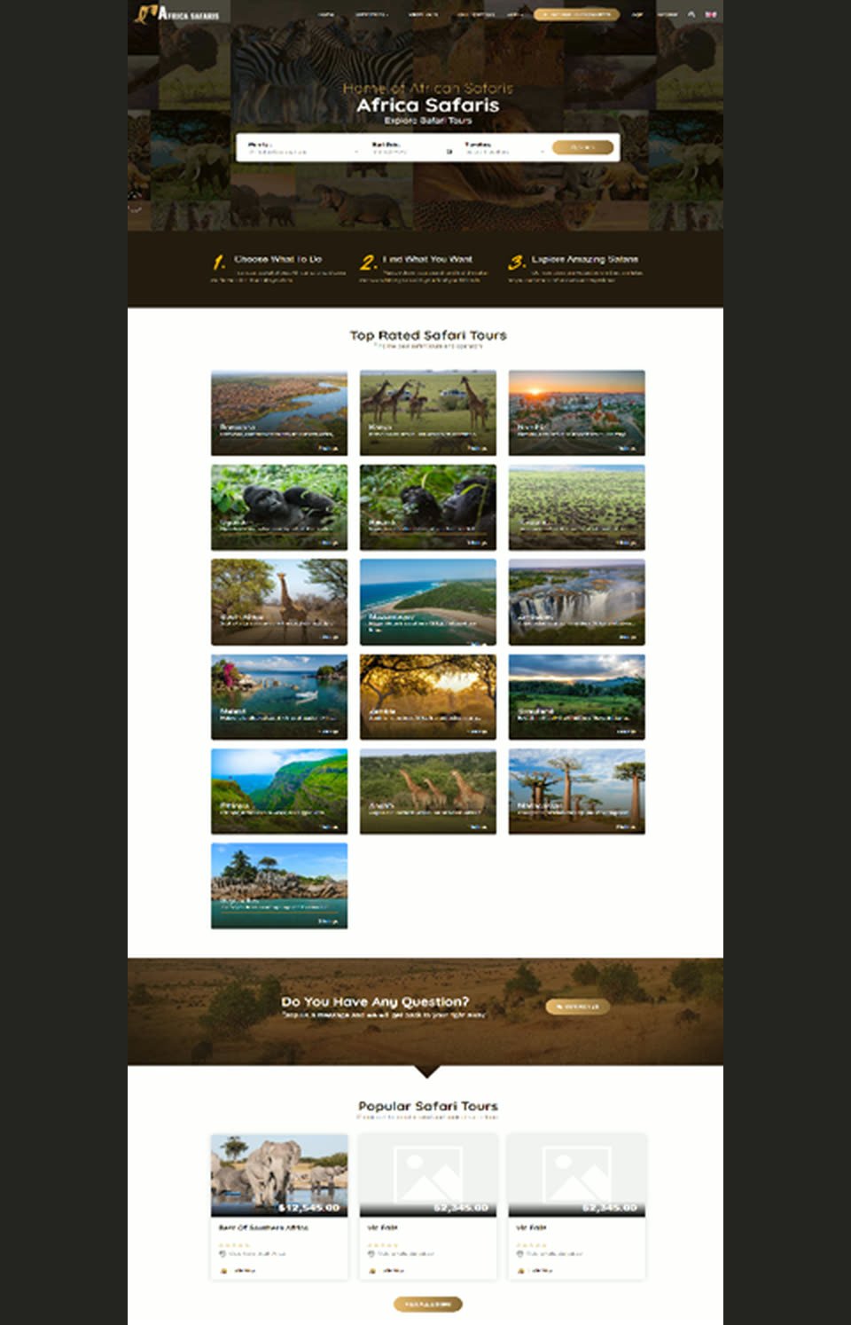 Africa Safaris website